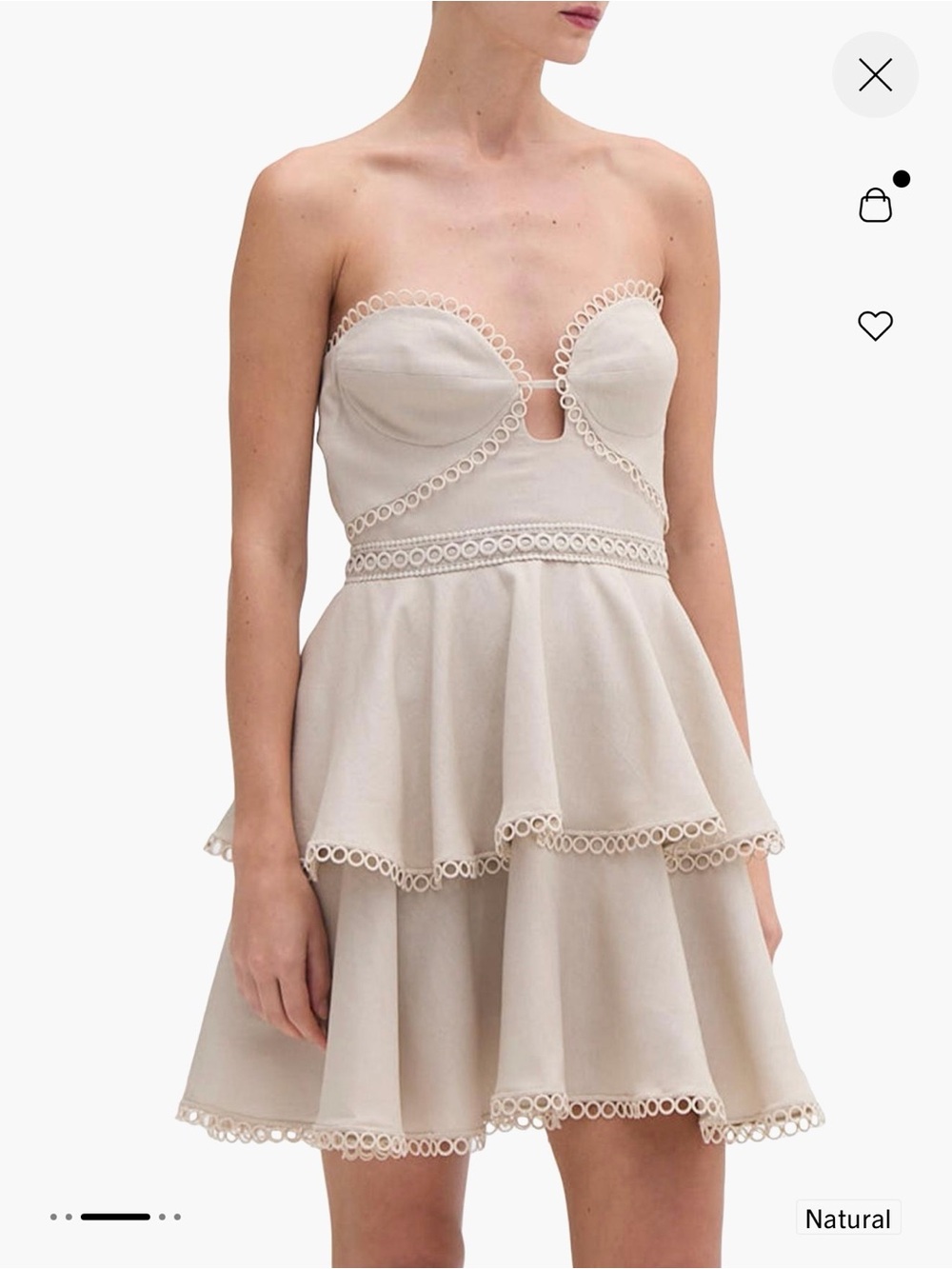PatBO Candy Strapless Mini Dress in Natural
